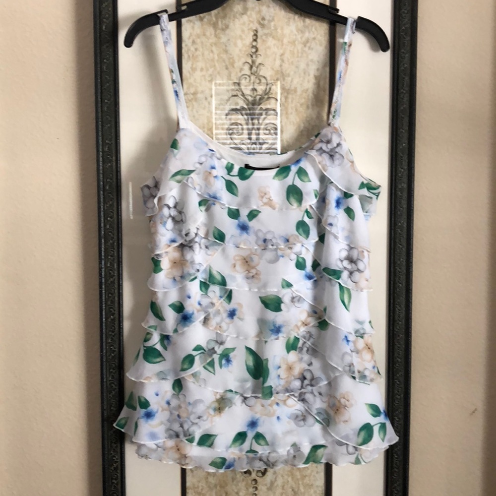 White House Black Market ruffle tank